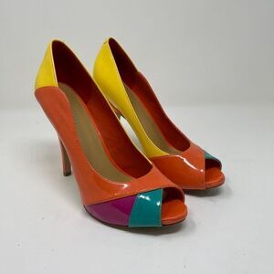 Nine West Vintage Women's Flamingo Pumps Heels Peep Toe Slip On  Size 8M